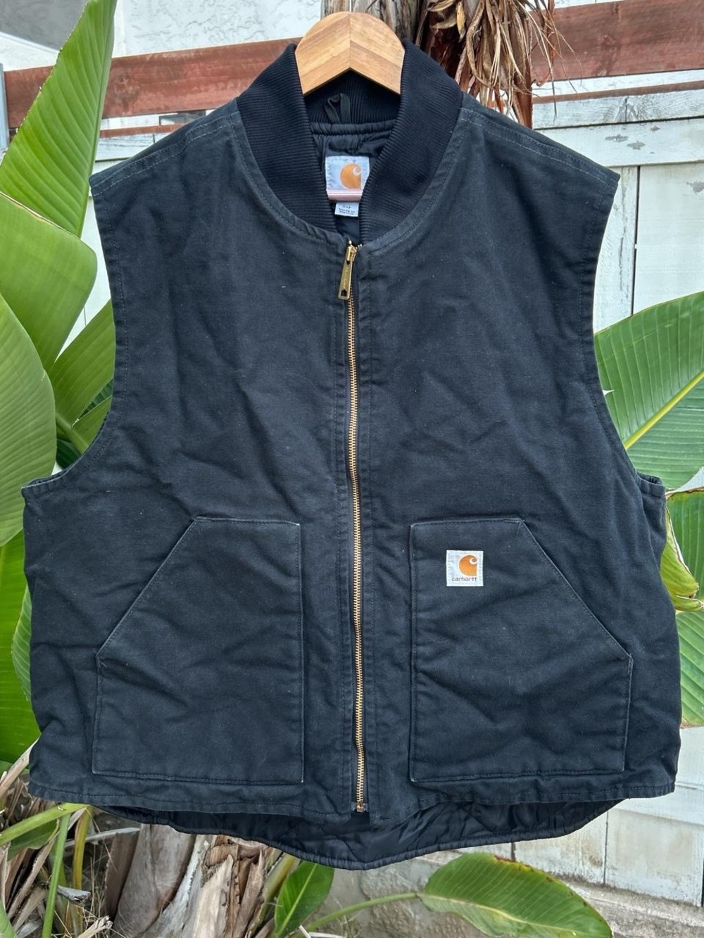 Carhartt Duck Work Vest Black 2XL Quilted Lined Full Zip 2019